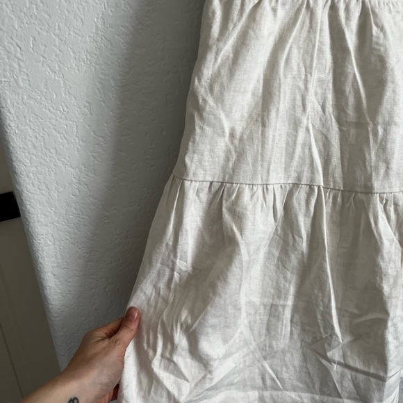 House of Harlow 1960 Boho Puff Sleeve Tiered Mini Dress Cream Medium - Picture 6 of 8